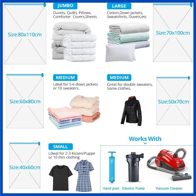 Vacuum storage bags