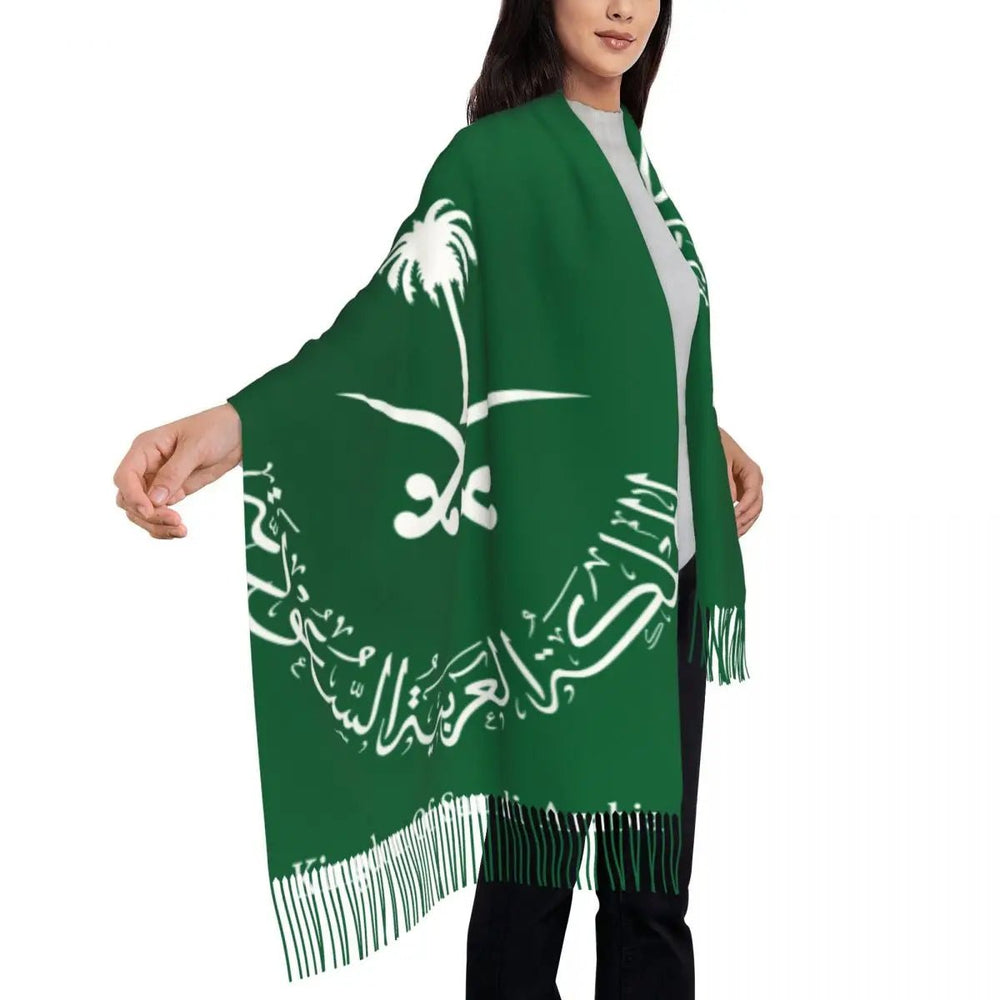 Women's Saudi Arabia Emblem Bushmina Scarf - Long and Decorated