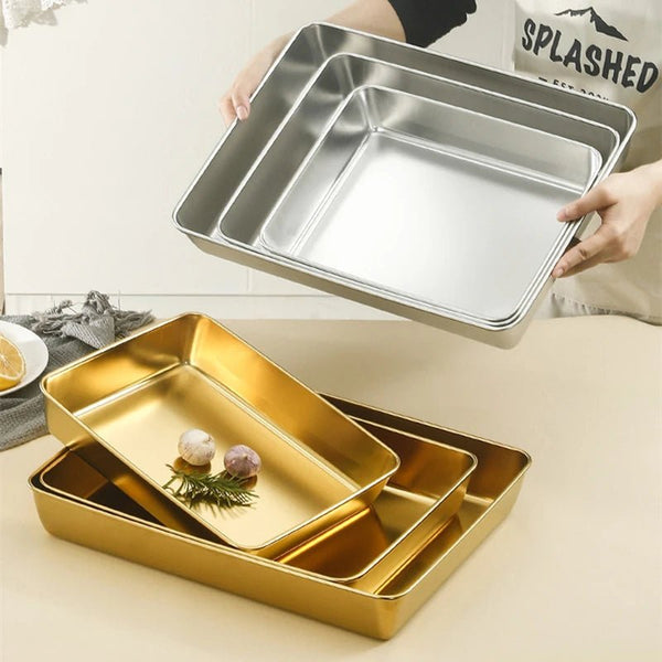 صينية ستانلس ستيل غير لاصق متعددة المقاسات