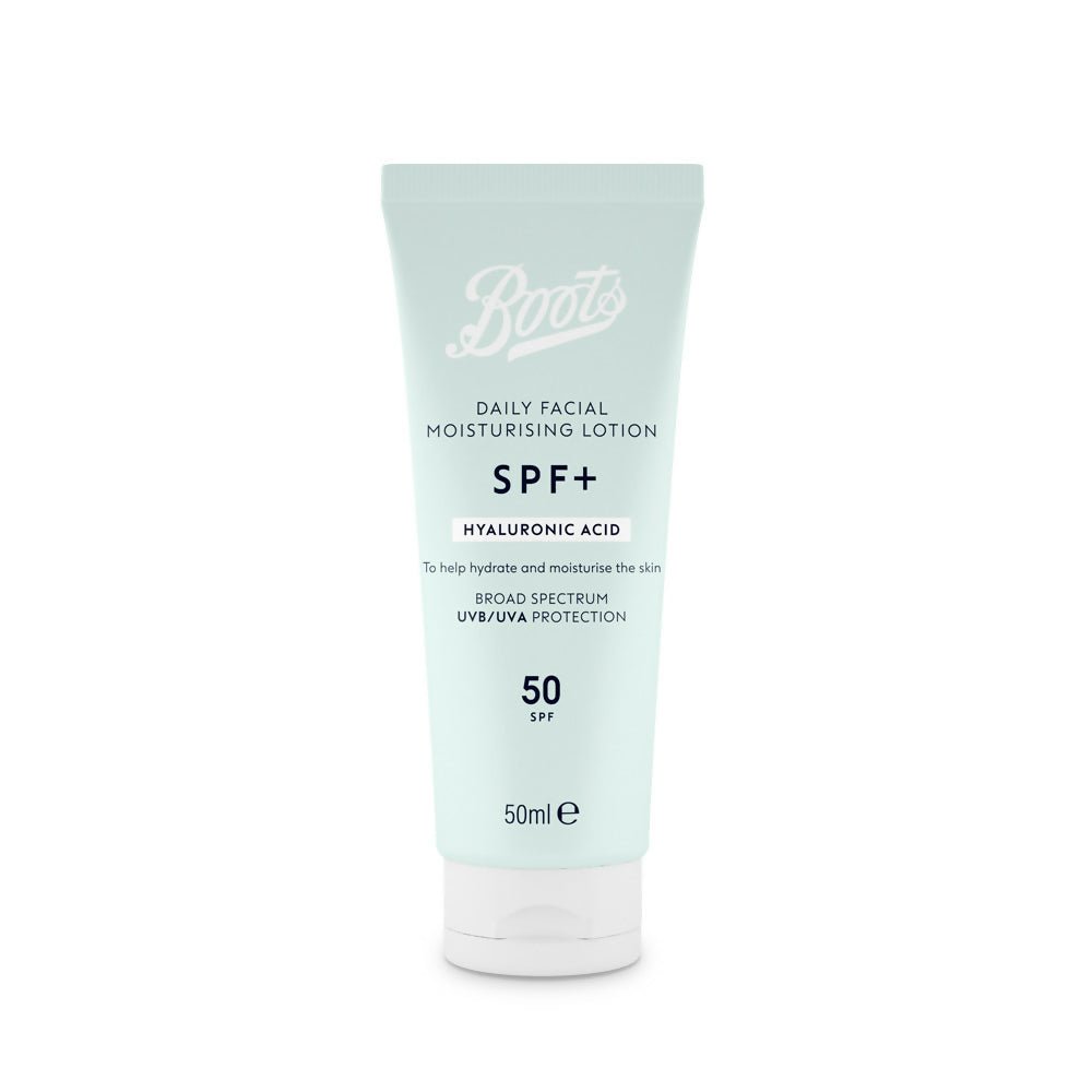لوشن مرطب بالهيالورونيك مع عامل حماية من الشمس SPF50 من بووتس 50 مل 