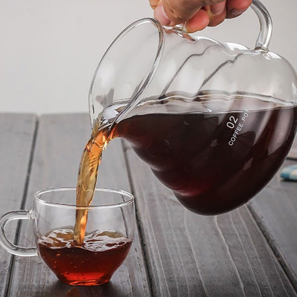 إبريق قهوة زجاجي شفاف مقاوم للحرارة سعة 500 مل