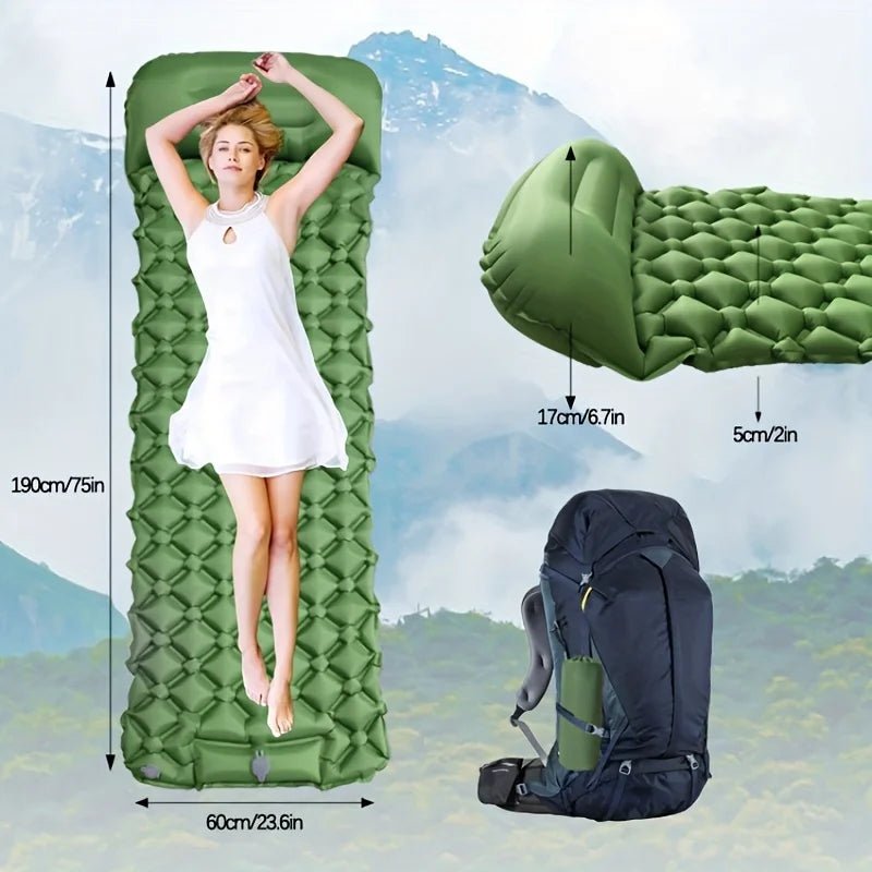 Camping mattress with built-in pump