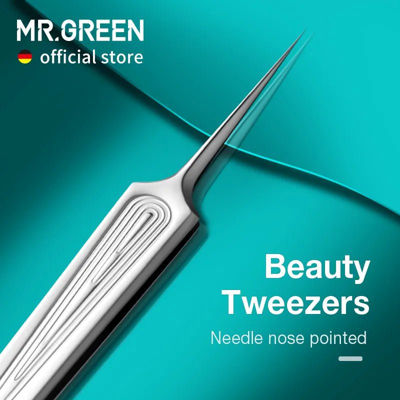 Mr. Green Stainless Steel Ingrown Hair Tweezers with Needle