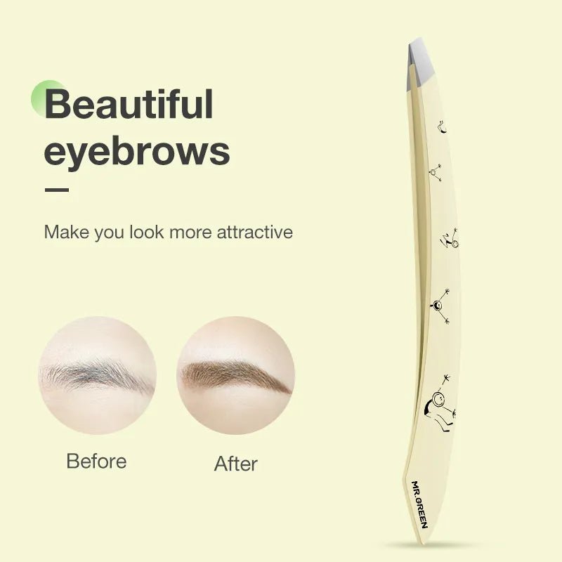 Mr. Green Stainless Steel Eyebrow Tweezers Multicolor