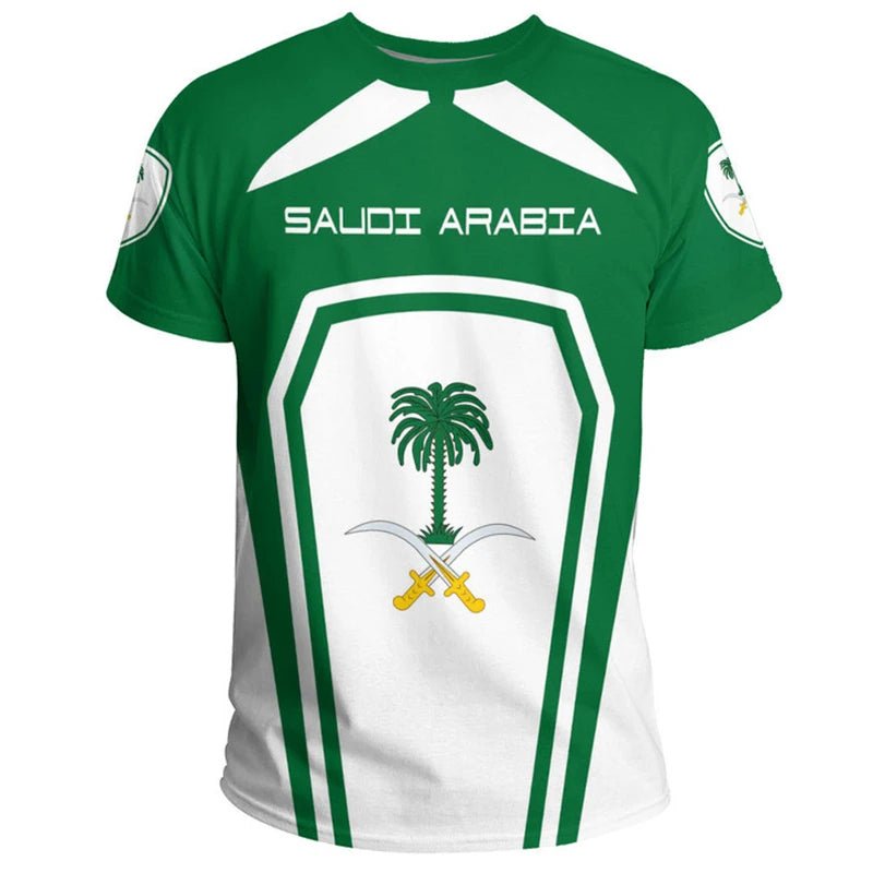 تيشيرت علم السعودية رجالي ثلاثي الأبعاد