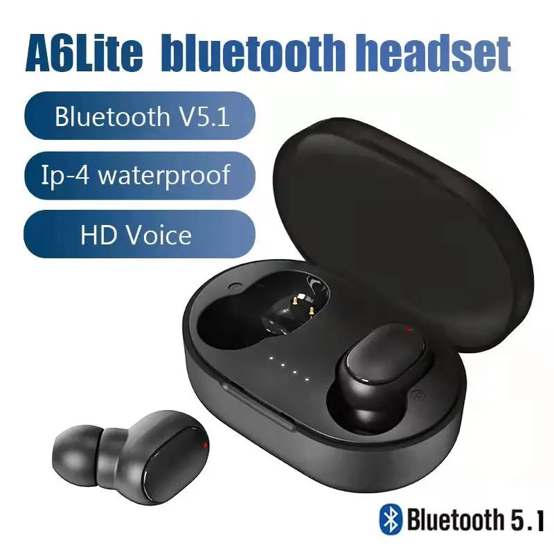 TWS A6S Wireless Earphones - Sports Stereo Bluetooth Headphones with Microphone