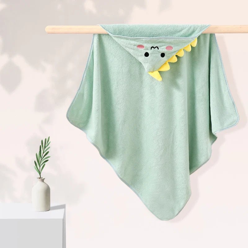 منشفة اطفال بغطاء راس بتصميم كرتوني