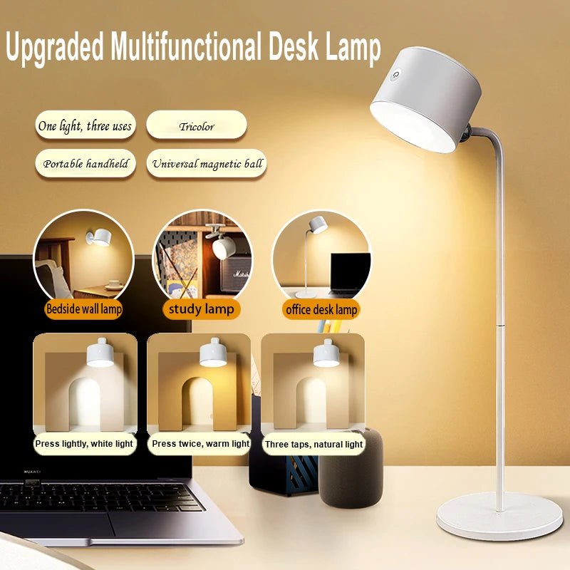 Multifunctional LED Table Lamp with Type-C Charging - Study and Office Lamp with Remote Control, Adjustable Night Light