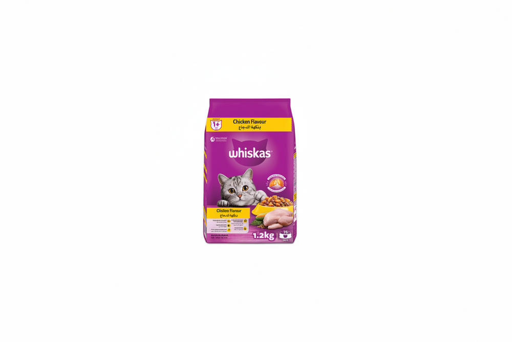 Whiskas - طعام جاف بنكهة سمك المحيط والحليب للقطط من عمر ٢ شهرًا