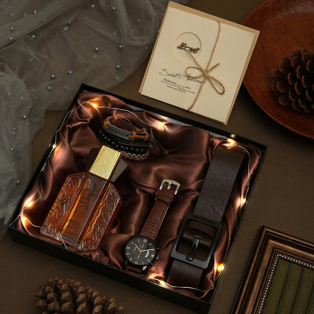 Luxury Gift Set for Men | 9 Pieces with Leather Watch