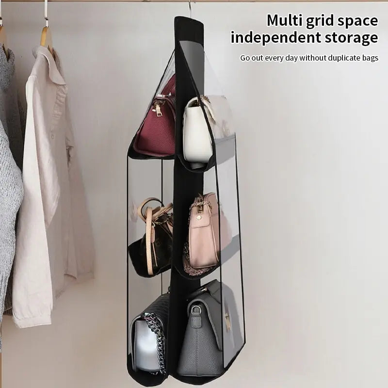 6 Compartment Handbag Organizer with Hanging Hook