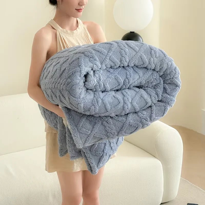 Multi-colored lightweight wool blanket