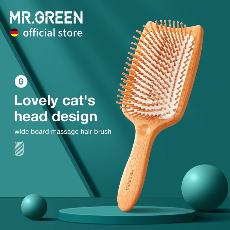 Mr. Green Wooden Handle Hair Styling Brush