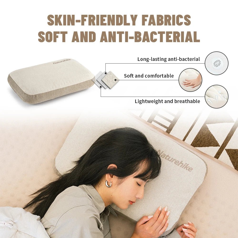 Square Memory Foam Pillow - Comfortable Pillow for Travel and Camping
