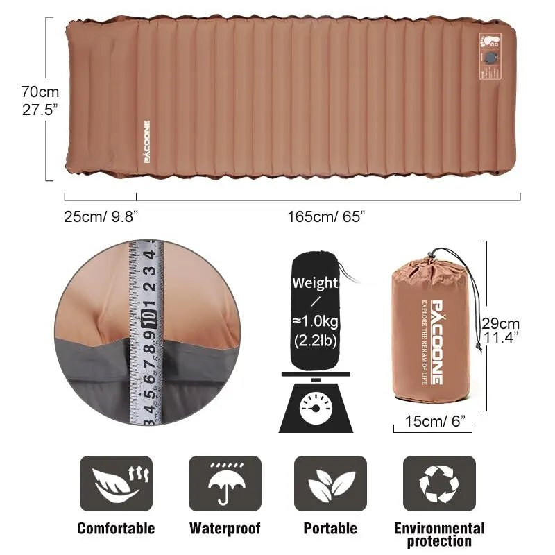 Camping air mattress with built-in pump