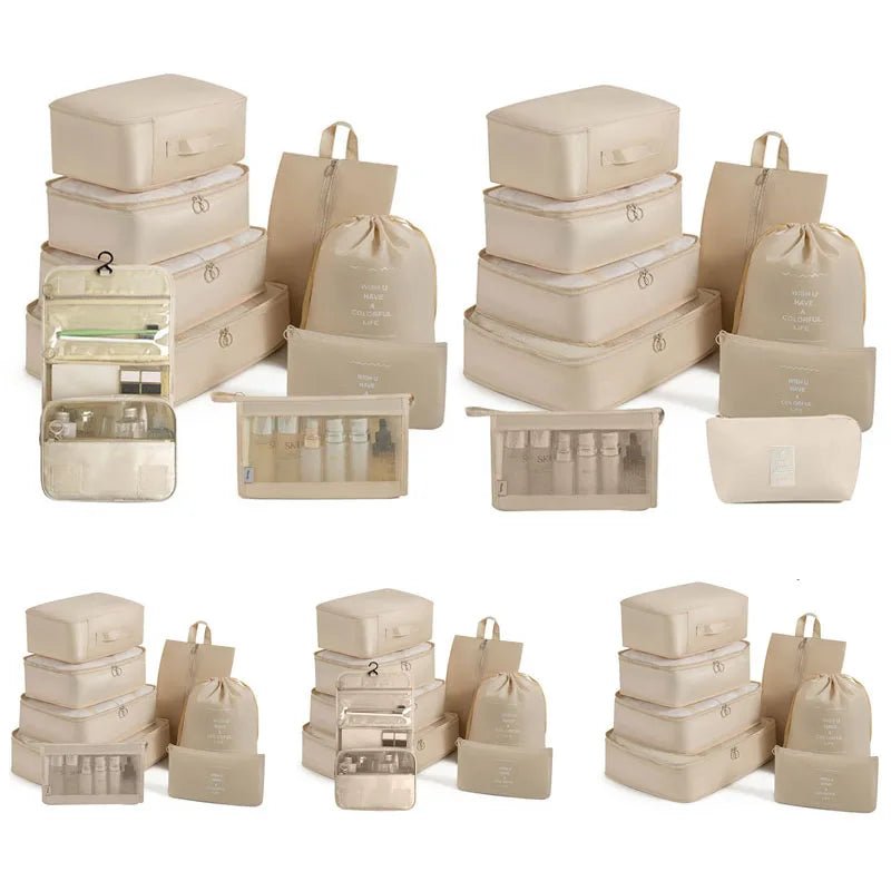 7/8/9 Piece Travel Bag Organizer Set