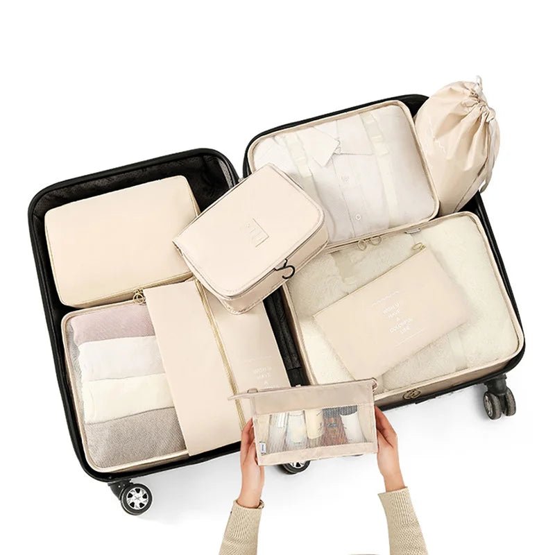 7/8/9 Piece Travel Bag Organizer Set
