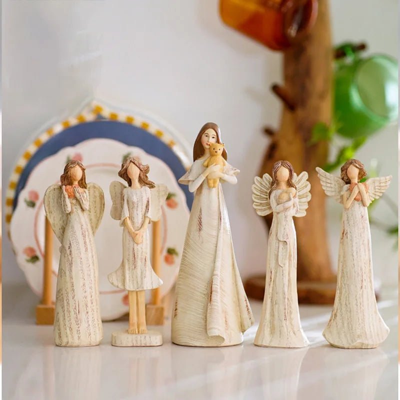 Modern Creative Angel Statue - Resin Figurine for Home and Office Decoration