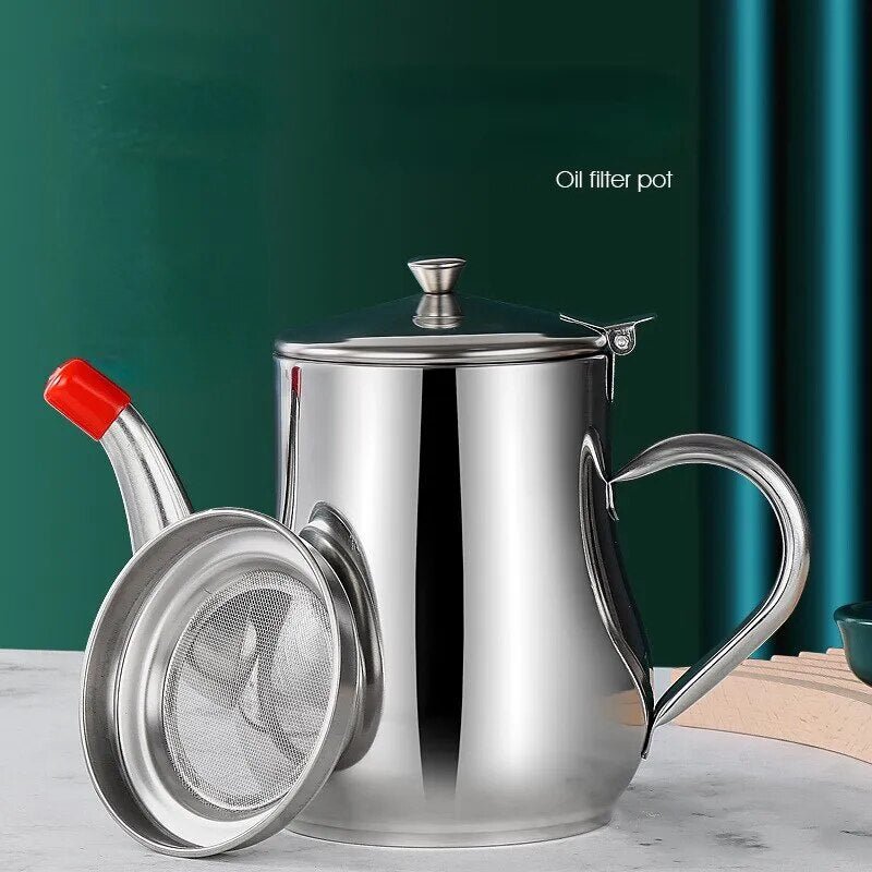 Stainless steel oil dispenser with 400ml filter