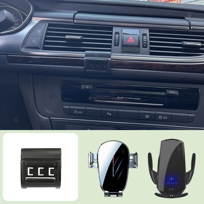 حامل جوال أودي A6 C7 مع شحن لاسلكي