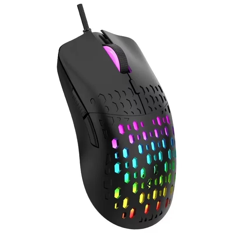 ماوس RAIKU G701 سلكي مع 6 مفاتيح وإضاءة ملونة – للألعاب والمكاتب، نظام ويندوز وماك