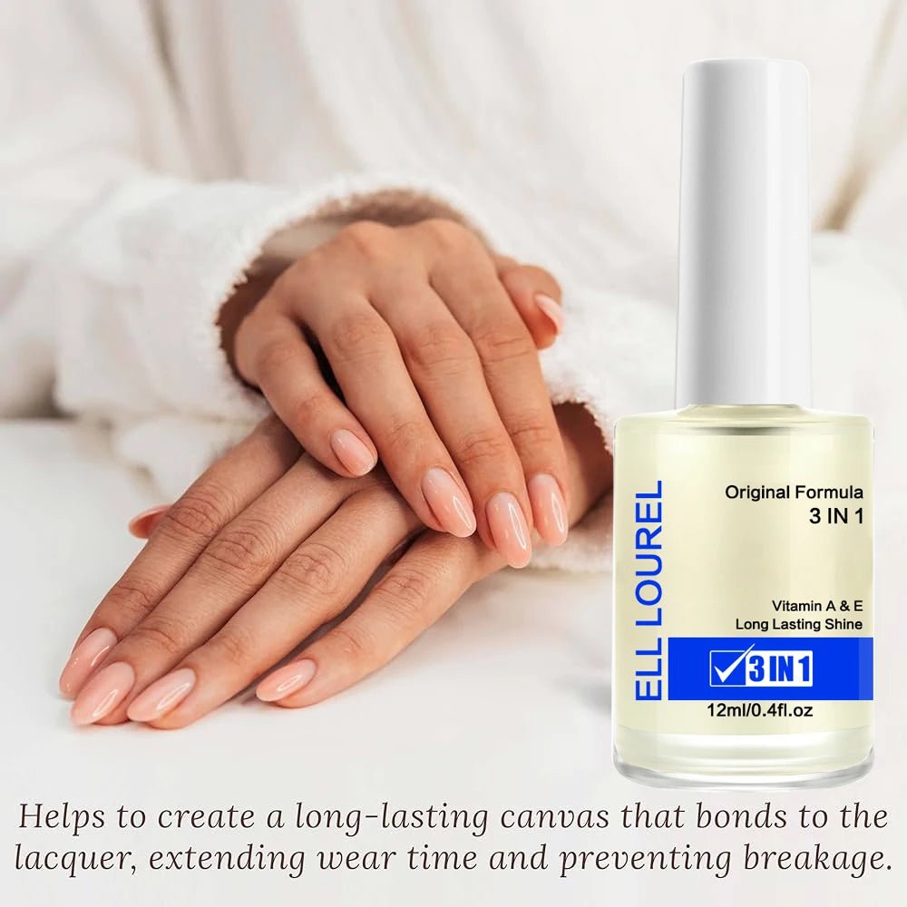 3-in-1 Nail Strengthener - Vitamin A &amp; E, Long-Lasting Shine, Damaged Nail Treatment 