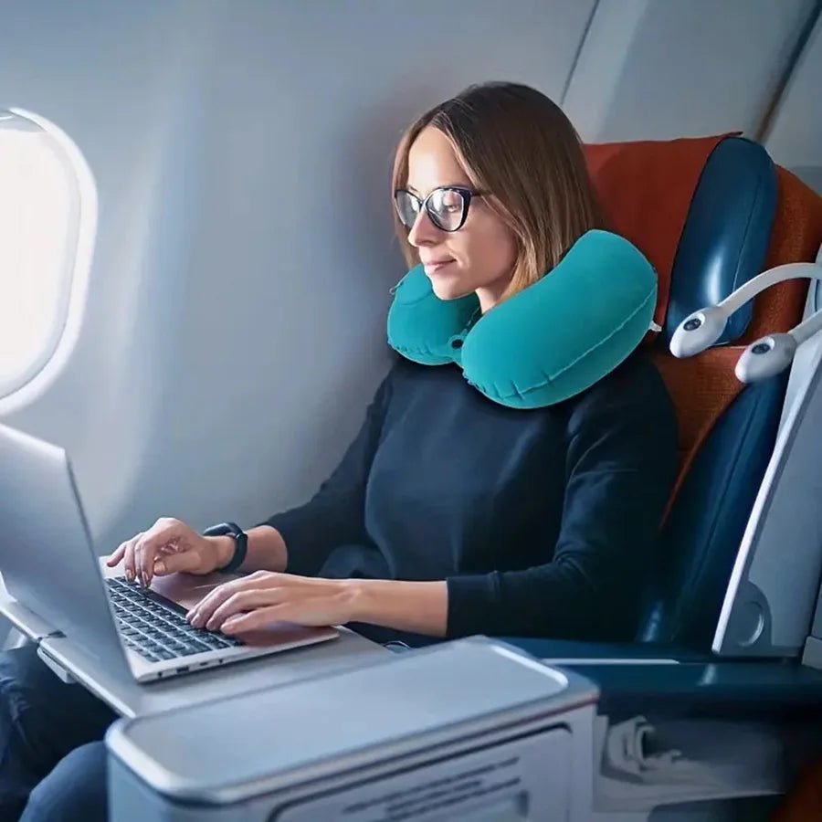 Multi-color inflatable neck pillow 