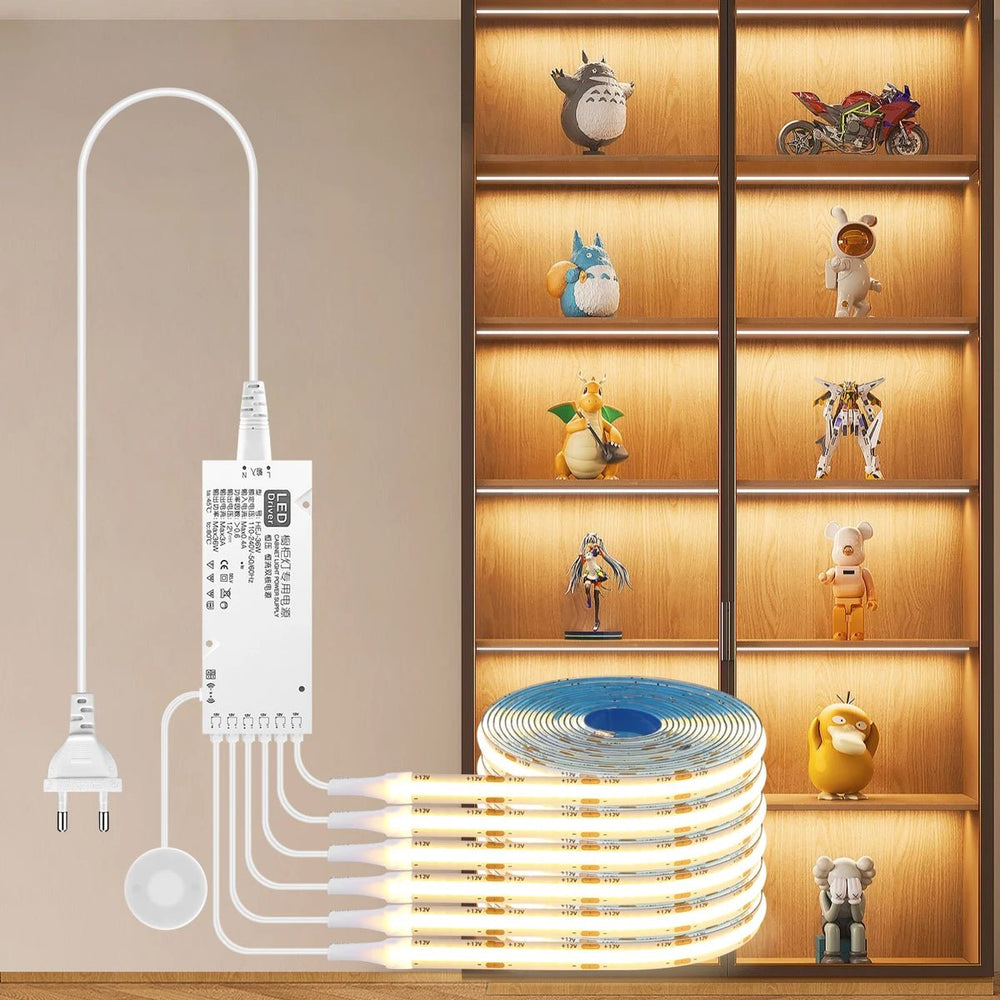 إضاءة LED شريطية للمكتبة والخزائن