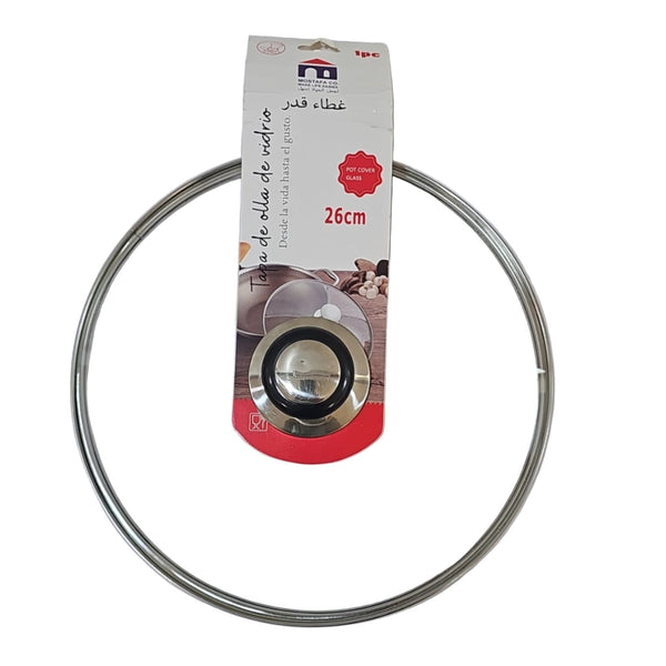 غطاء قدر زجاجي مقاس 26 سم