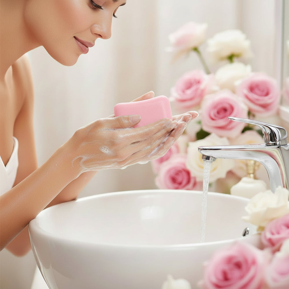 صابونة لوكس جلوينج سكين برائحة الورد 75 جم