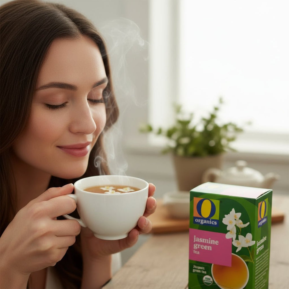 شاي أخضر بالياسمين عضوي نكهة عطرية مميزة من O Organics