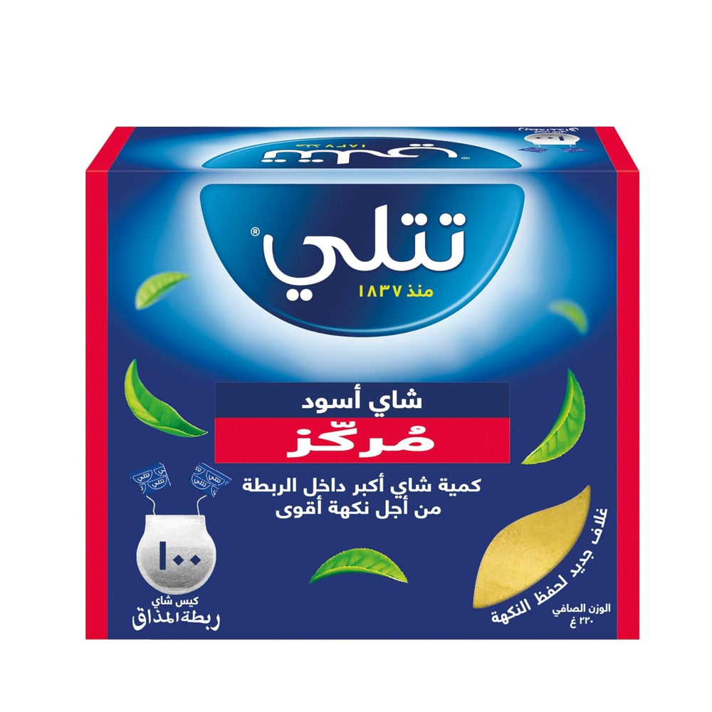 شاي تتلي الأسود مركز 100 كيس 220 جم