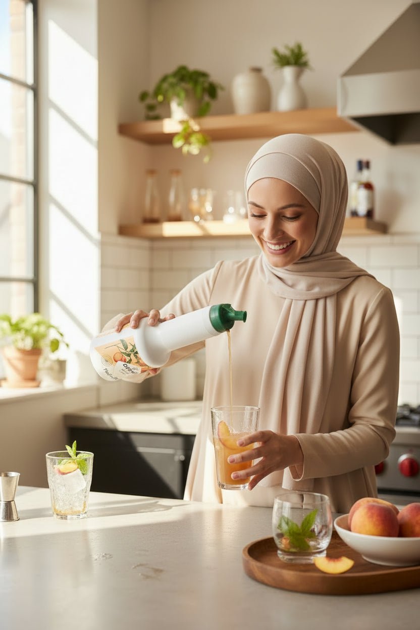 بيوريه الخوخ الفرنسي الفاخر نكهة طبيعية غنية وقوام مخملي 1 لتر