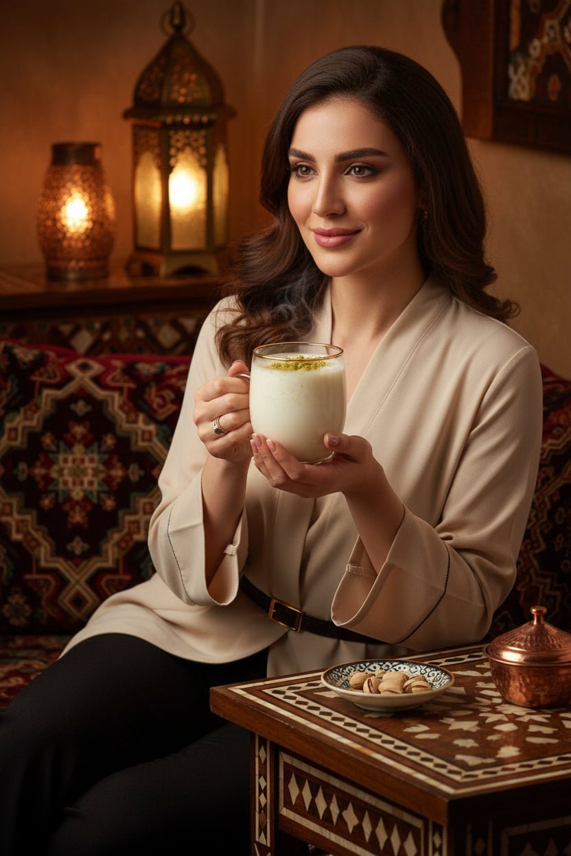 سحلب بودرة منJust Chill Drinks Co  مسحوق السحلب الفاخر بقوام كريمي غني1 كجم