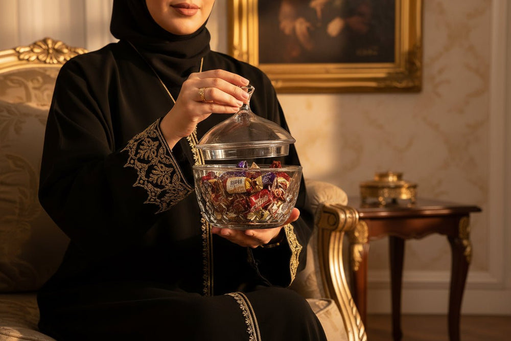 علبة حلويات الصحاح كريستال دائرية الشكل SH25126