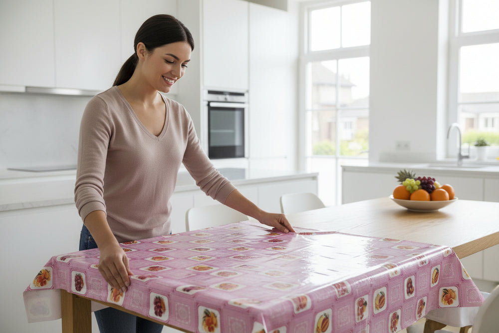 Plastic tablecloth 137cm wide x 1m long