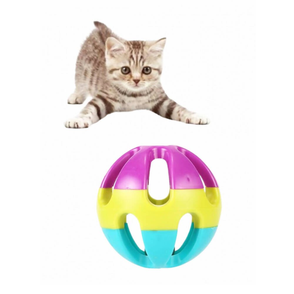Colorful Ball Toy with Bell for Cats, 8 cm