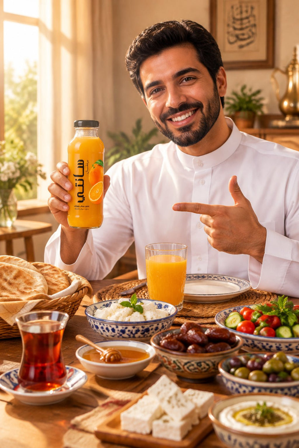 عصير سانتي بنكهة البرتقال بدون سكر مضاف الطبيعي 100% 300 مل - آنية المنزل الراقي