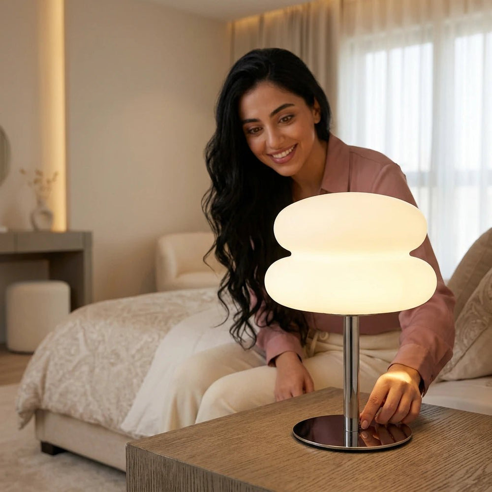 أباجورة طاولة بتصميم الفطر وإضاءة LED بثلاثة ألوان - آنية المنزل الراقي