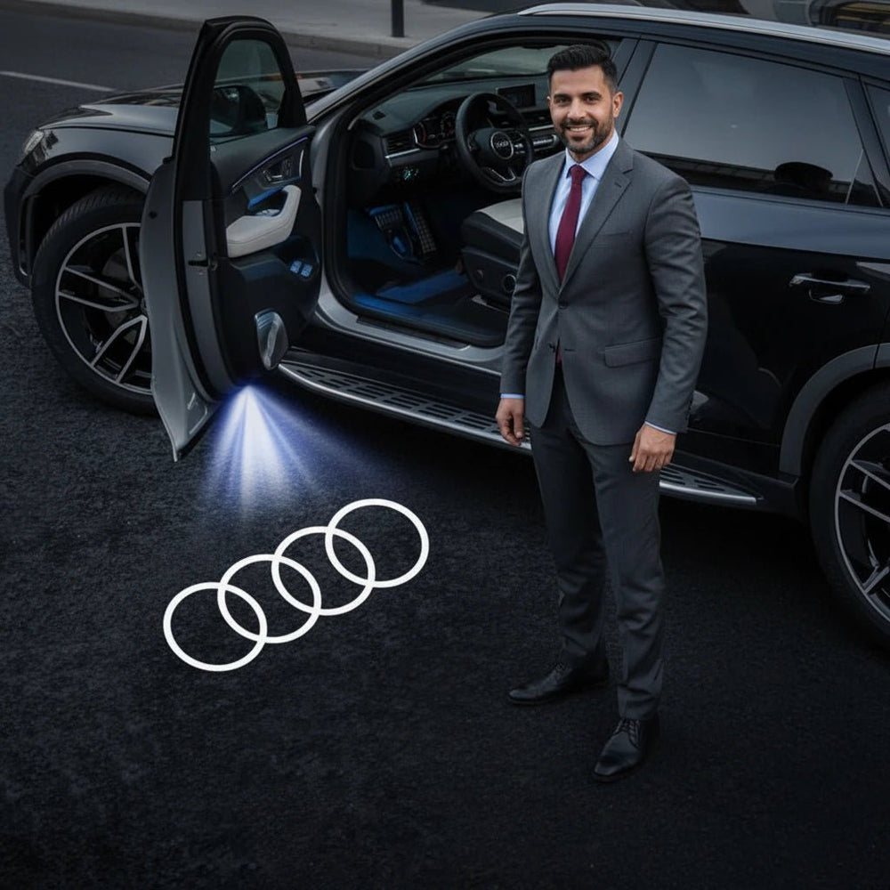 إضاءة ترحيبية LED لأبواب سيارات أودي بشعار مضيء - آنية المنزل الراقي
