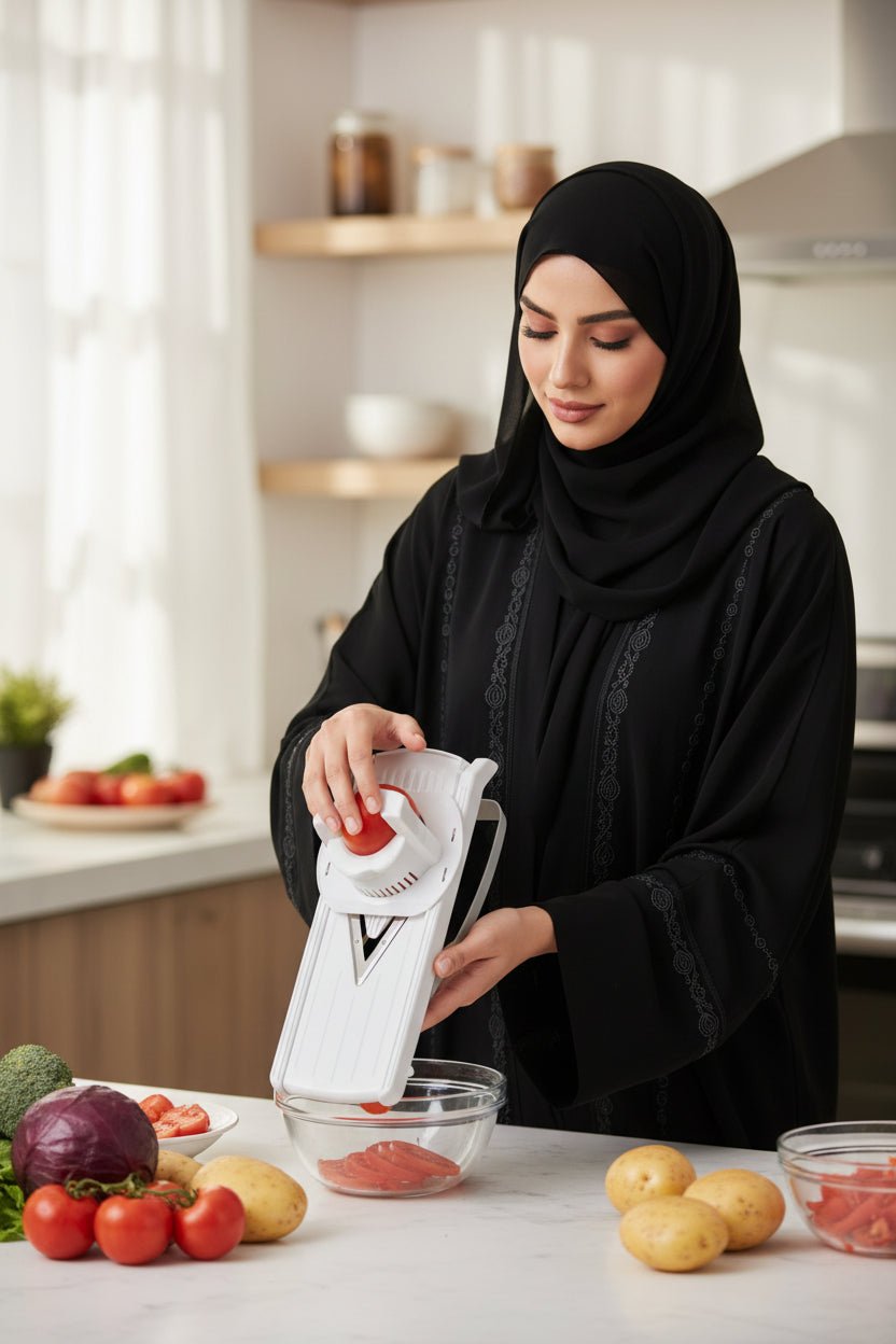 قطاعة خضروات يدوية ماندولين  مع ملحقات متعددة