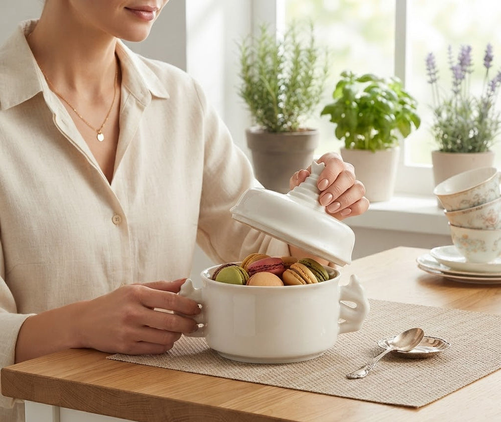 500ml Ceramic Multi-Purpose Bowl with Lid, White 