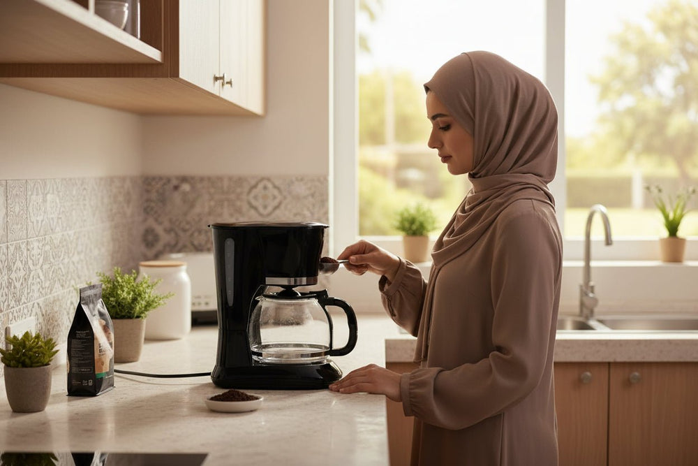 ماكينة قهوة جيباس مع إبريق زجاجي 1.5 لتر – أسود