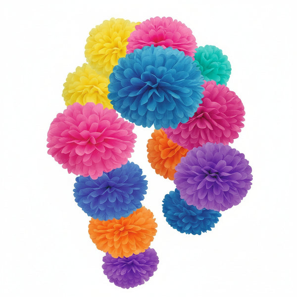 زهرة بوم بوم ورقية الوان متعددة