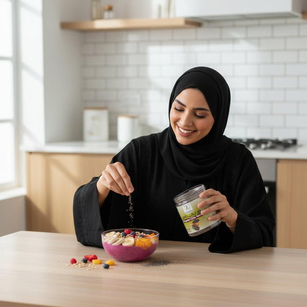 بذور الشيا العضوية خالية من الجلوتين ونباتية 250 جرام زادنا - آنية المنزل الراقي