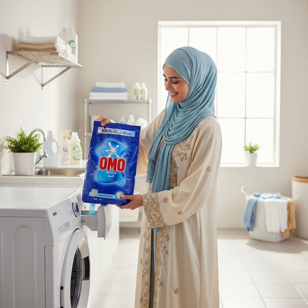 مسحوق الغسيل المثالي للغسالات العادية من أومو أكتيف