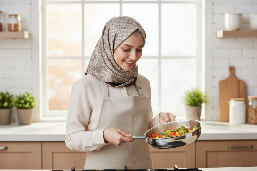 مقلاة كوركماز ألفا ستانلس ستيل 26×6 سم بسعة 3 لتر بقاعدة ثقيلة موفرة للحرارة