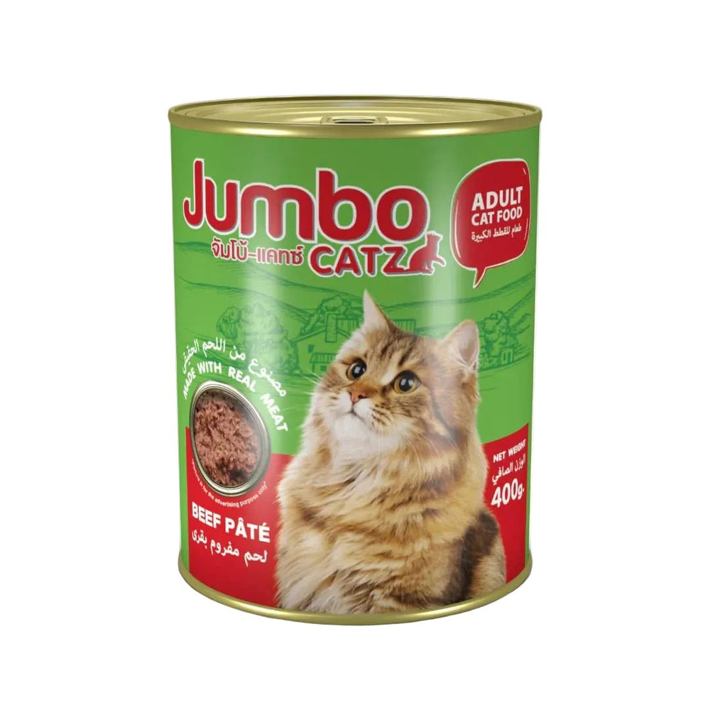 طعام القطط  – باتيه اللحم البقري 400 جم Jumbo CATZ