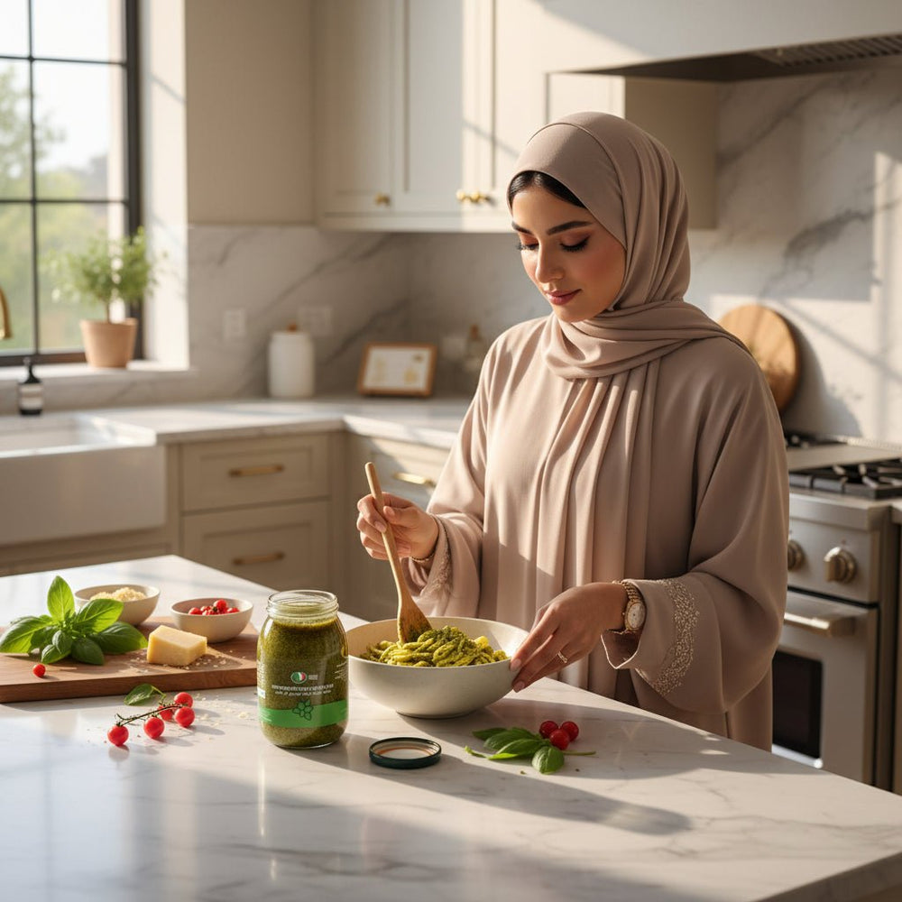 صلصة بيستو الريحان الجينوفيزي غير المبستر 980جم Molino Nuovo