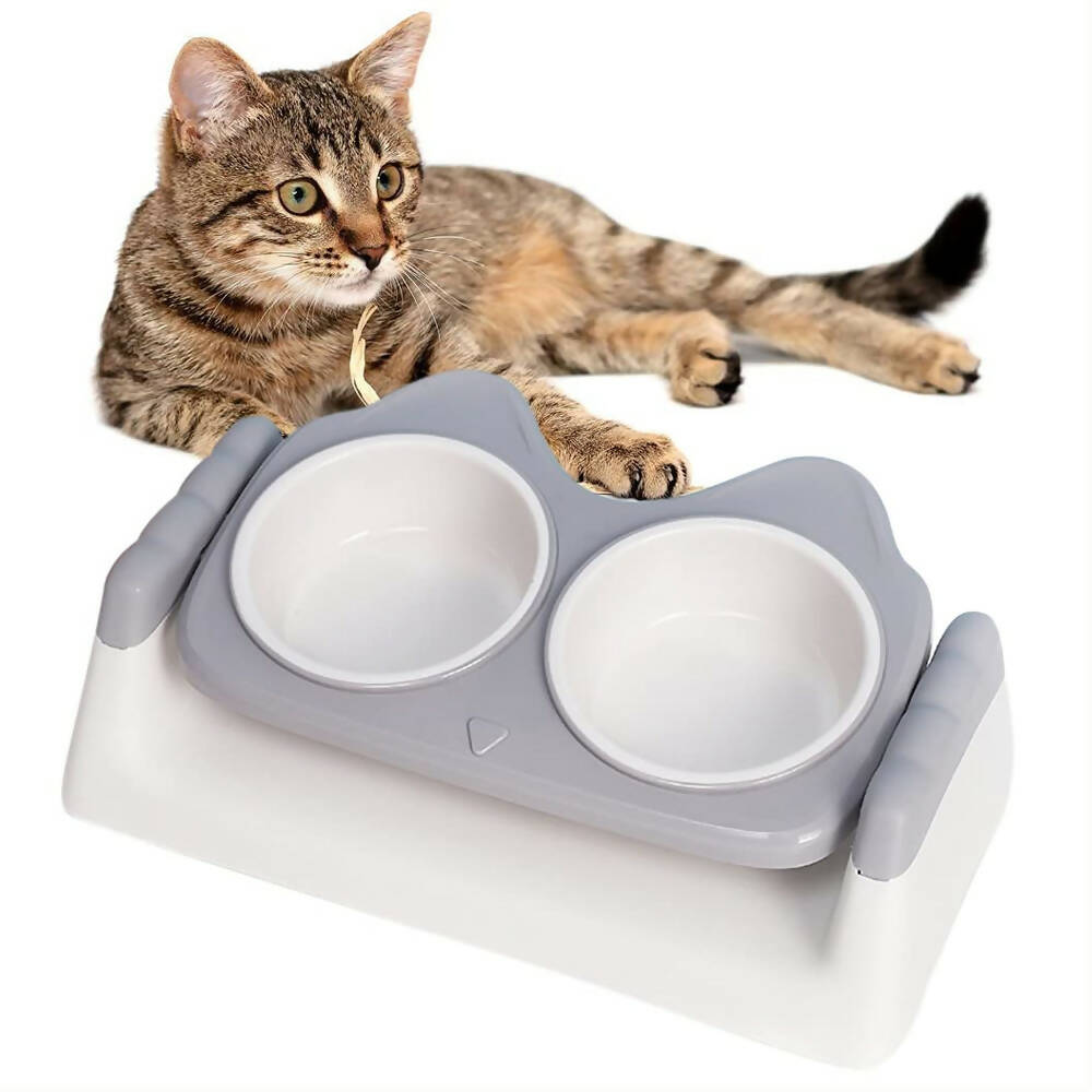Removable Plastic Double Bowl for Cats and Dogs in Multiple Colors